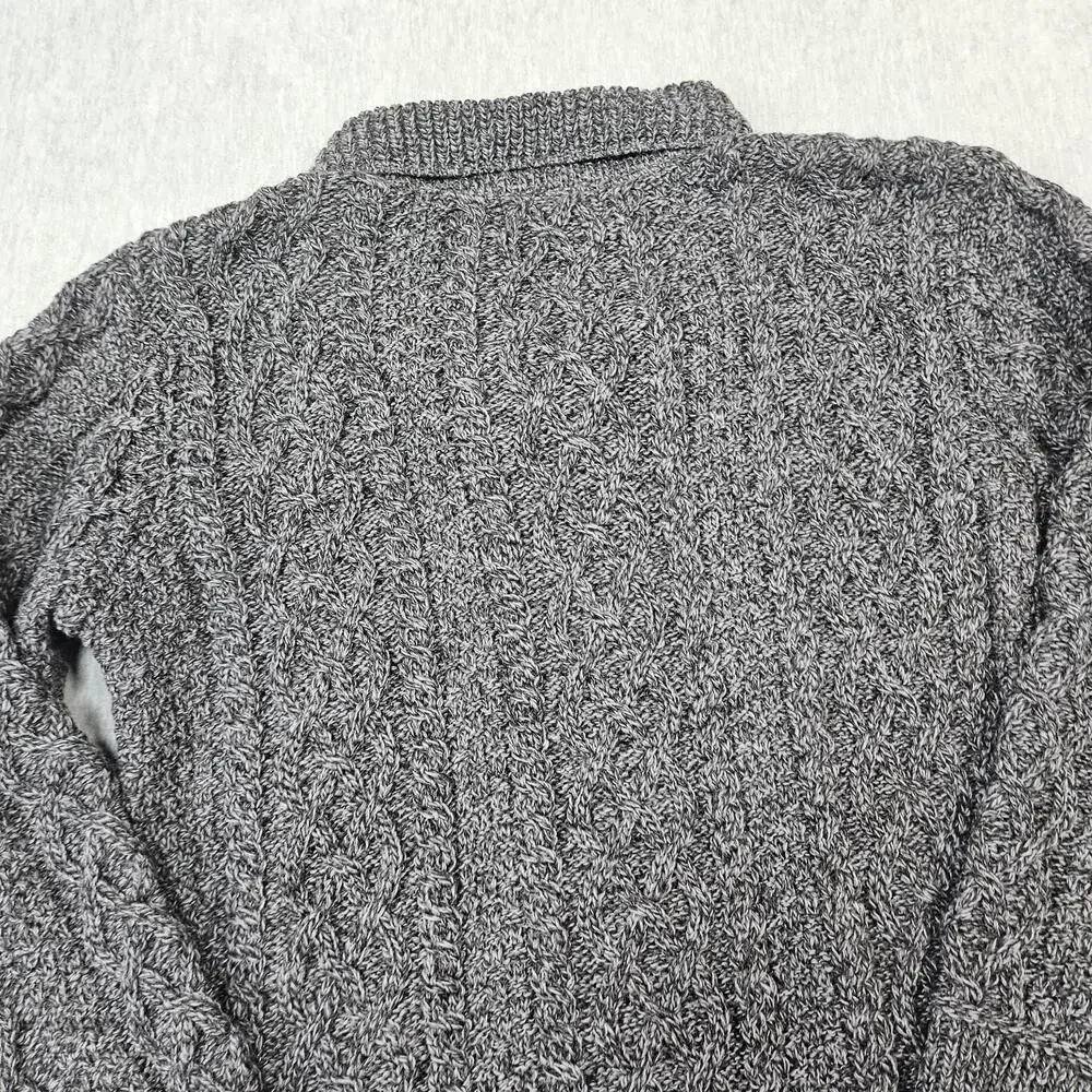 Aran Crafts Men's Charcoal Cable Knit Sweater
